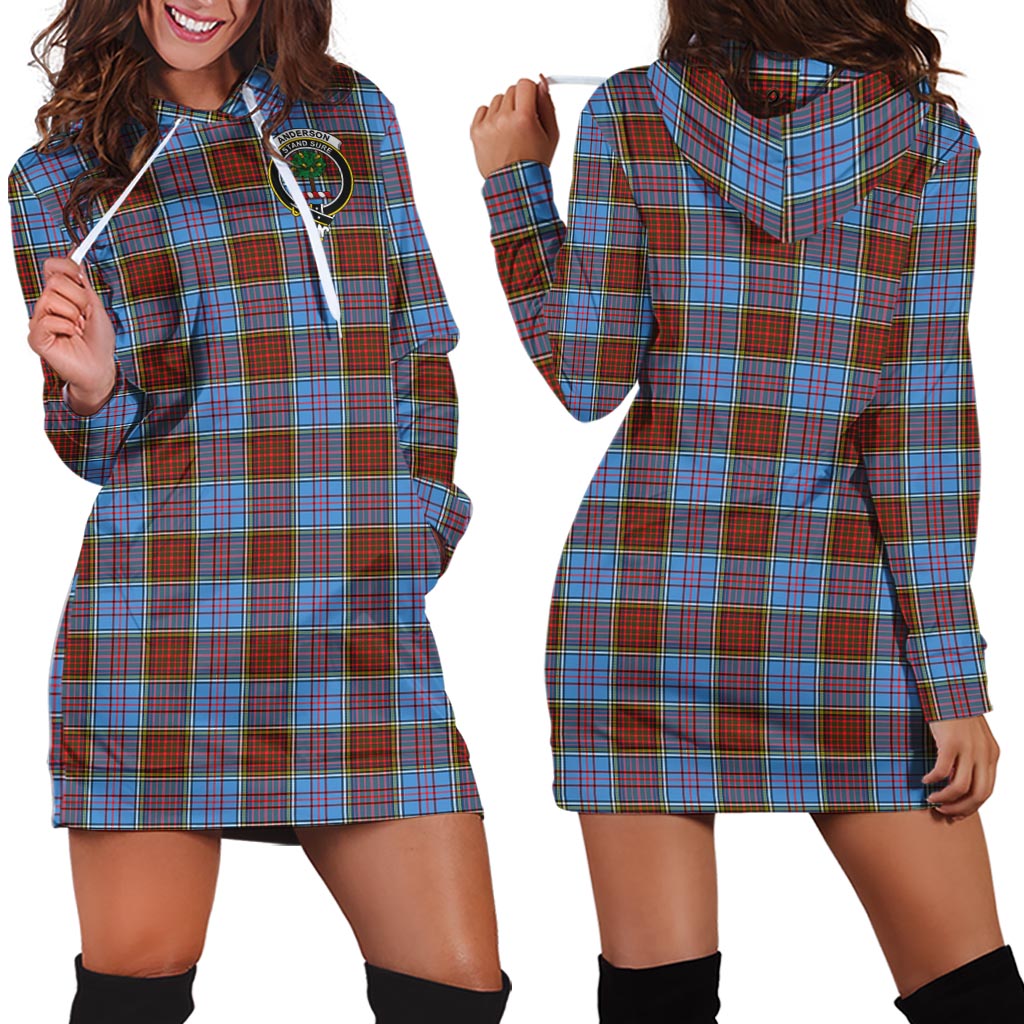 Anderson Modern Tartan Hoodie Dress with Family Crest - Tartan Vibes Clothing