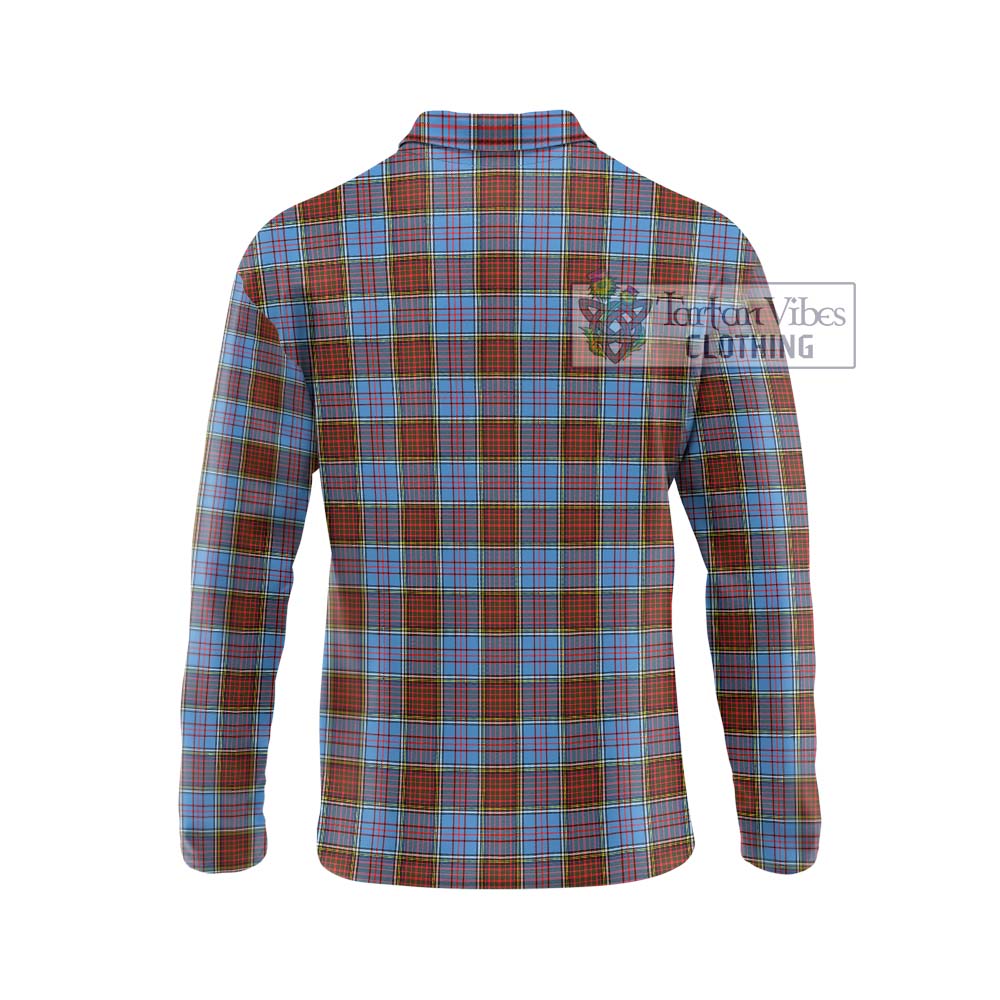 Anderson Modern Tartan Long Sleeve Polo Shirt with Family Crest DNA In Me Style - Tartanvibesclothing Shop