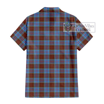 Anderson Modern Tartan Short Sleeve Button Shirt with Family Crest DNA In Me Style