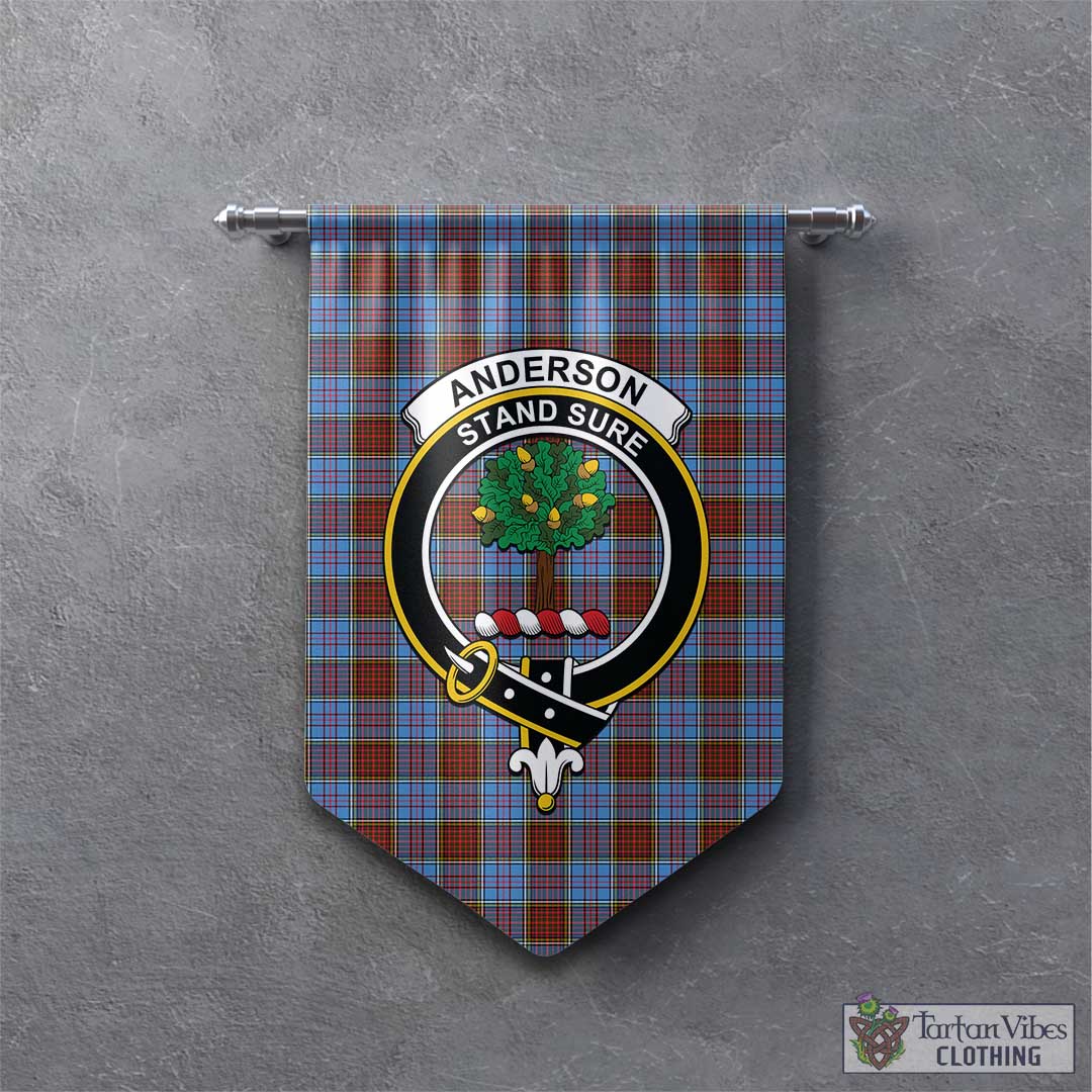 Tartan Vibes Clothing Anderson Modern Tartan Gonfalon, Tartan Banner with Family Crest