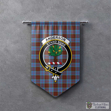 Anderson Modern Tartan Gonfalon, Tartan Banner with Family Crest