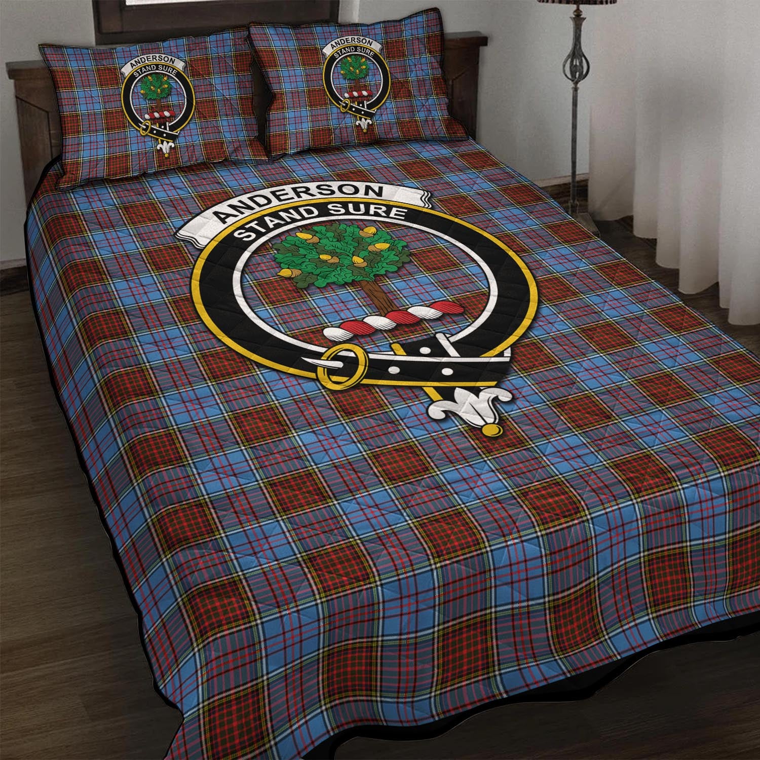 Anderson Modern Tartan Quilt Bed Set with Family Crest - Tartan Vibes Clothing