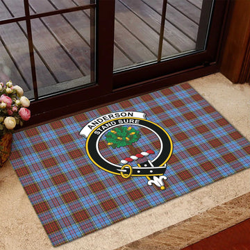 Anderson Modern Tartan Door Mat with Family Crest