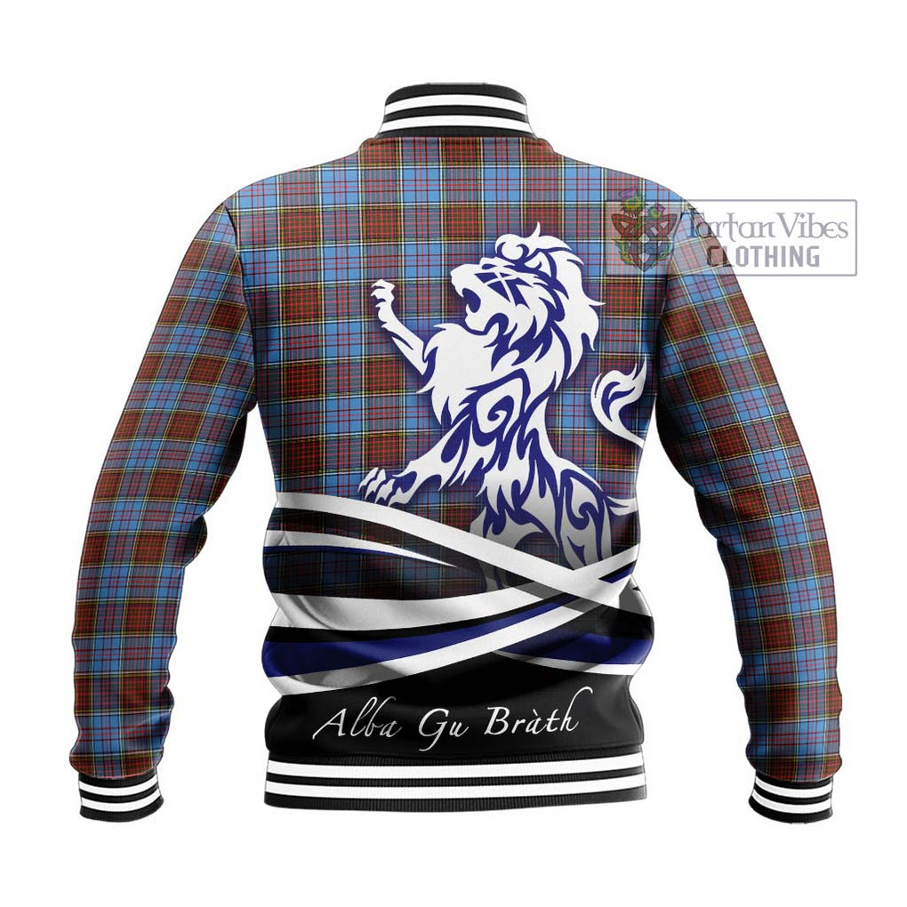 Anderson Modern Tartan Baseball Jacket with Alba Gu Brath Regal Lion Emblem - Tartanvibesclothing Shop