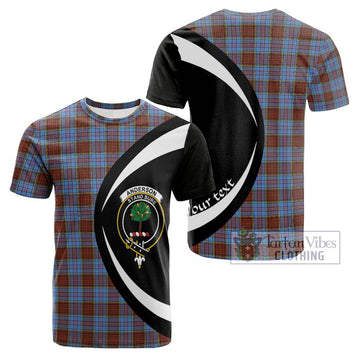 Anderson Modern Tartan Cotton T-shirt with Family Crest Circle Style