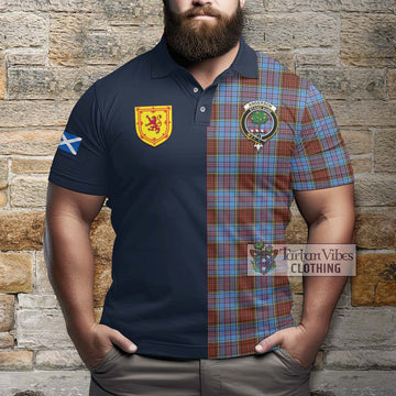 Anderson Modern Tartan Polo Shirt Alba with Scottish Lion Royal Arm Half Style