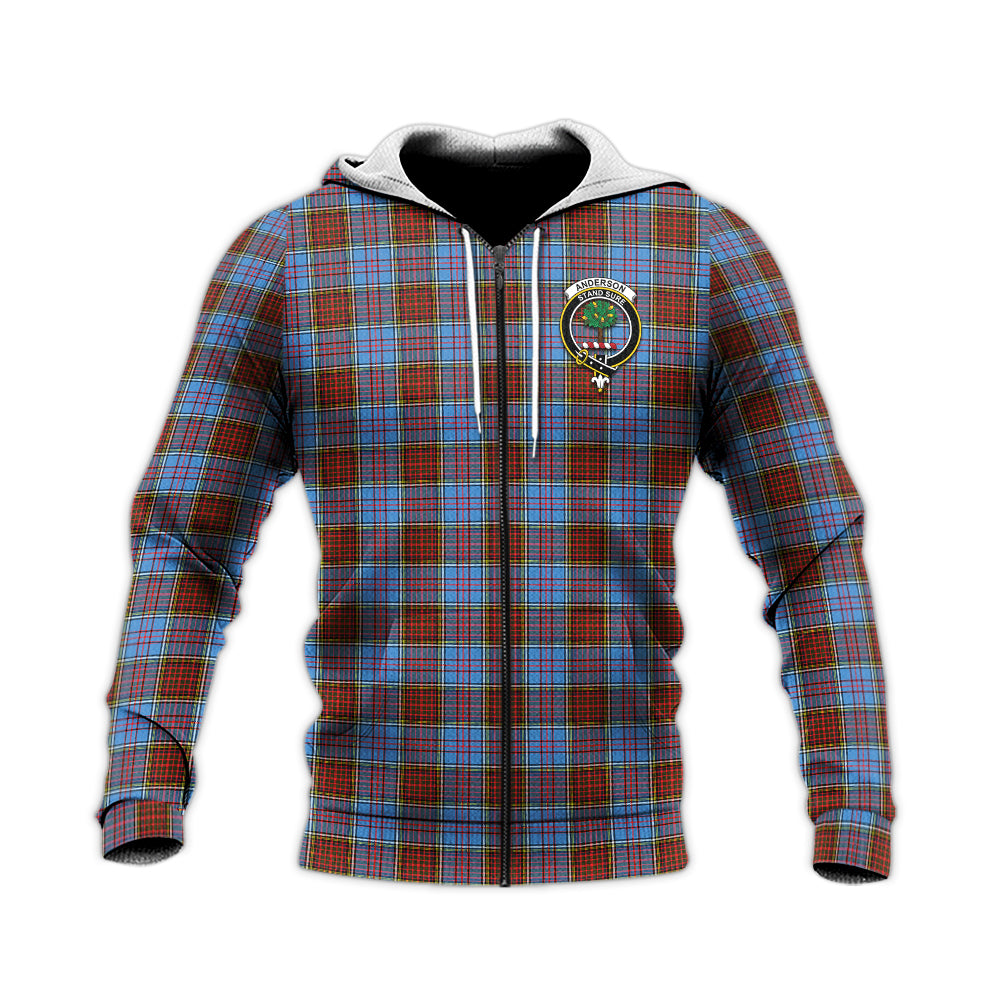 Anderson Modern Tartan Knitted Hoodie with Family Crest Unisex Knitted Zip Hoodie - Tartanvibesclothing