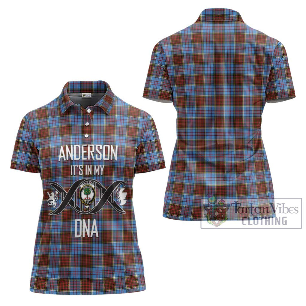 Anderson Modern Tartan Women's Polo Shirt with Family Crest DNA In Me Style - Tartanvibesclothing Shop