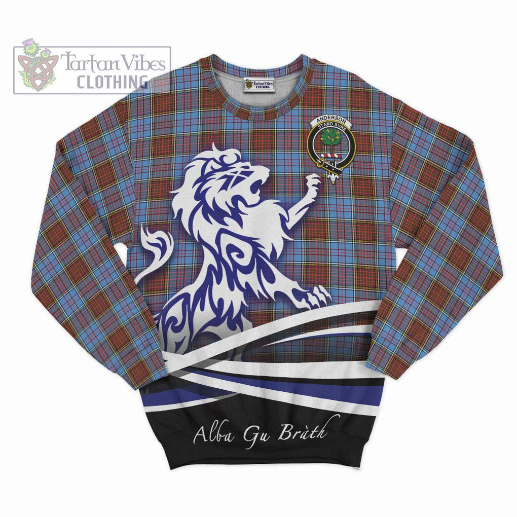 Anderson Modern Tartan Sweatshirt with Alba Gu Brath Regal Lion Emblem - Tartanvibesclothing Shop