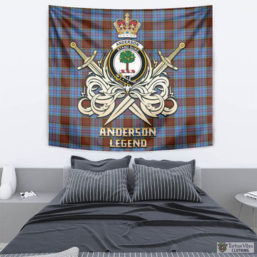 Anderson Modern Tartan Tapestry with Clan Crest and the Golden Sword of Courageous Legacy