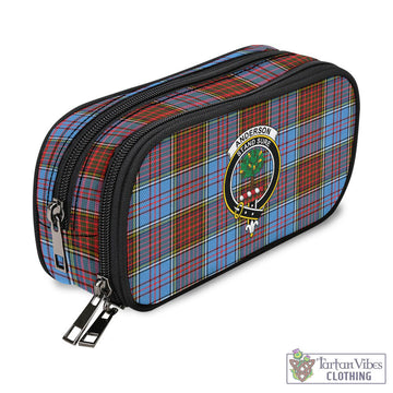 Anderson Modern Tartan Pen and Pencil Case with Family Crest