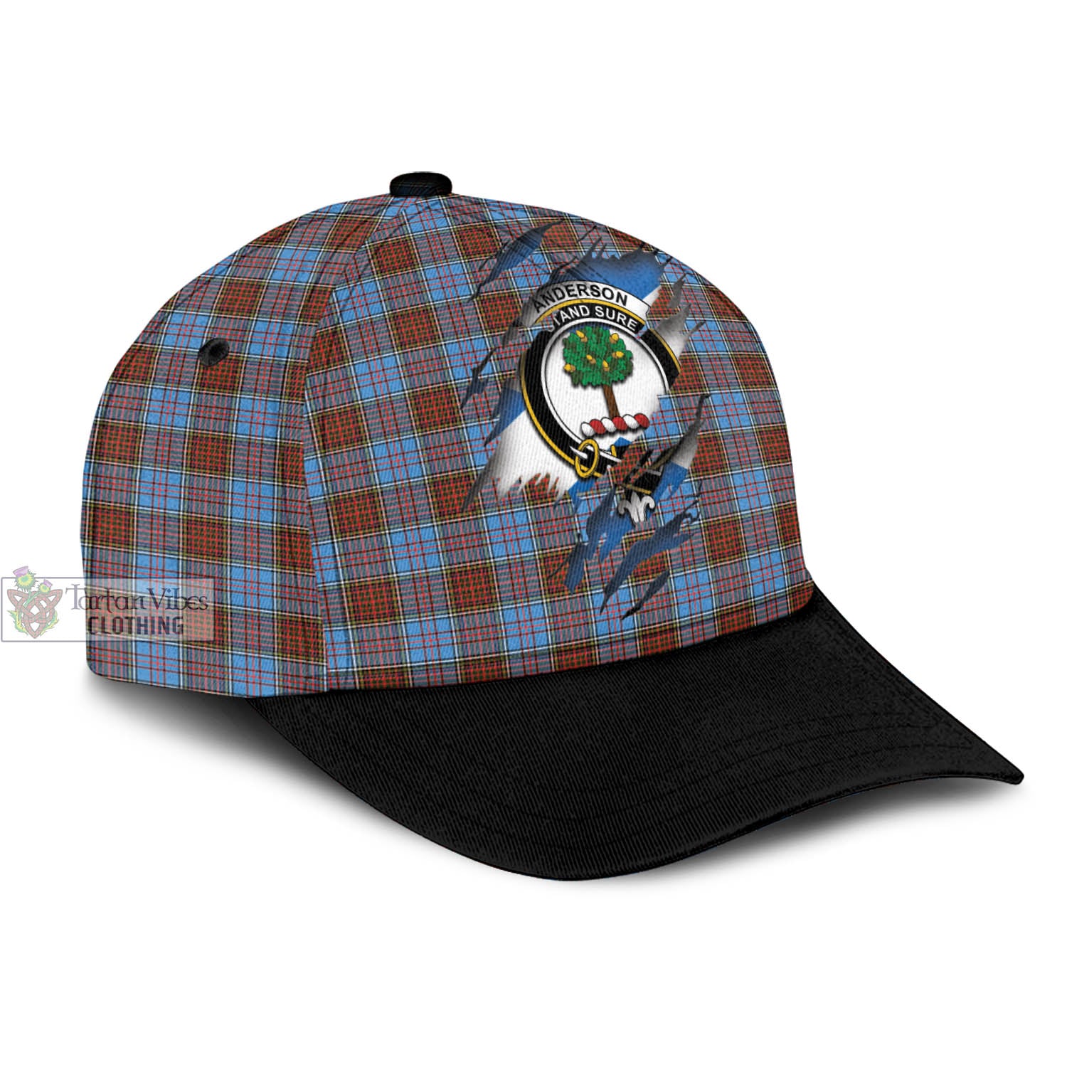 Tartan Vibes Clothing Anderson Modern Tartan Classic Cap with Family Crest In Me Style