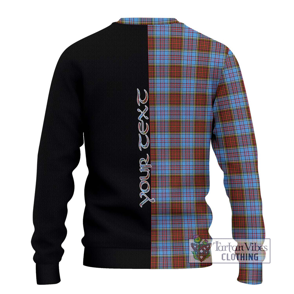 Anderson Modern Tartan Knitted Sweater with Family Crest and Half Of Me Style - Tartanvibesclothing Shop