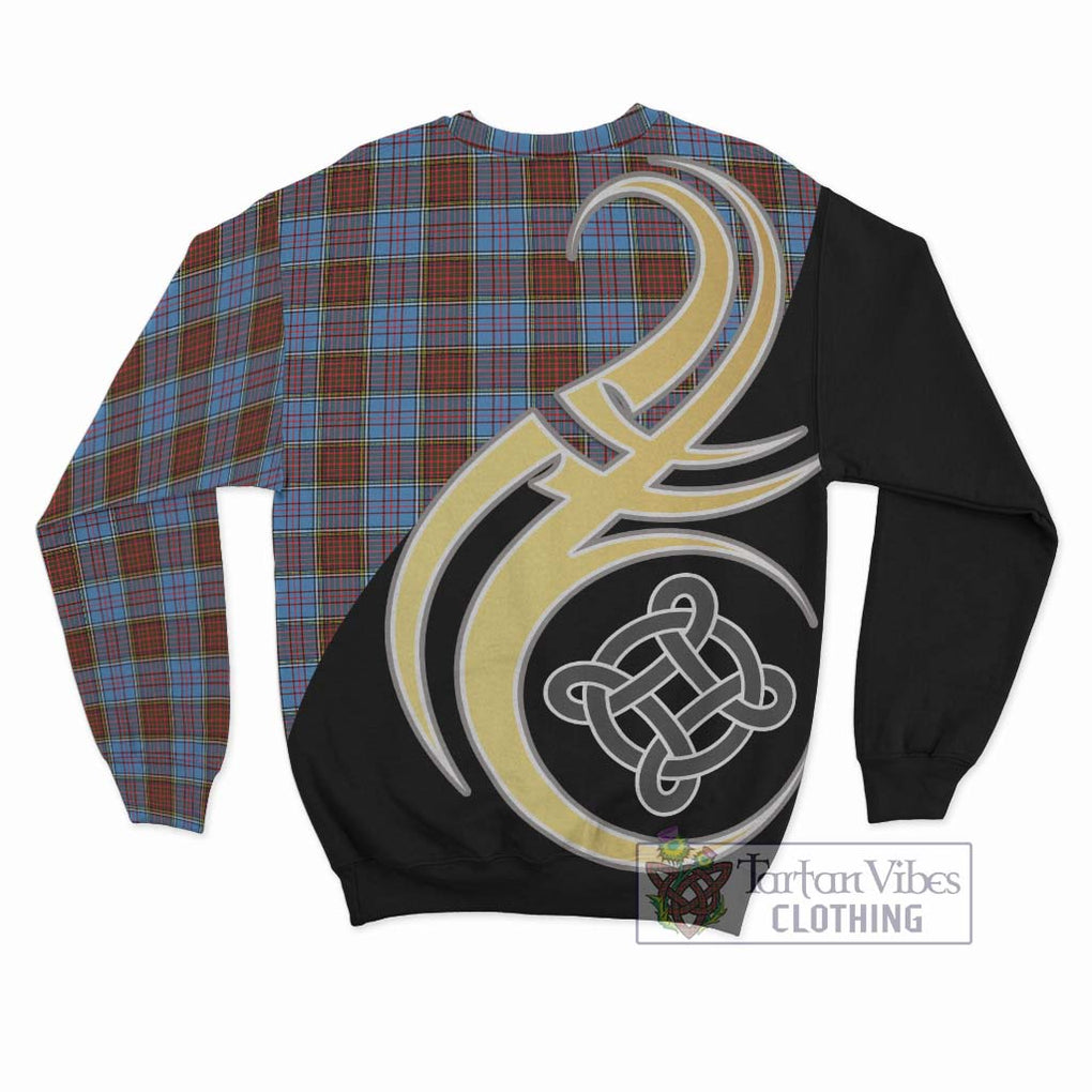 Anderson Modern Tartan Sweatshirt with Family Crest and Celtic Symbol Style - Tartan Vibes Clothing