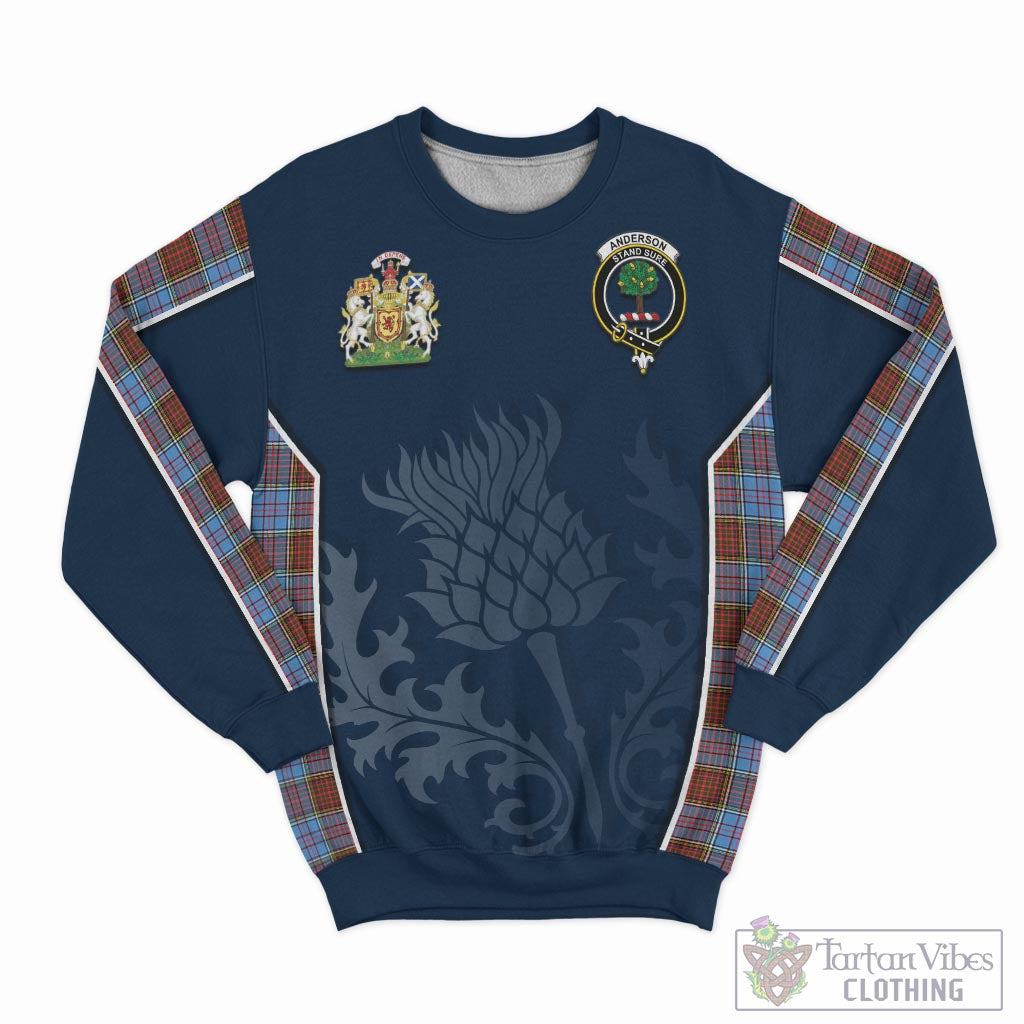 Tartan Vibes Clothing Anderson Modern Tartan Sweatshirt with Family Crest and Scottish Thistle Vibes Sport Style