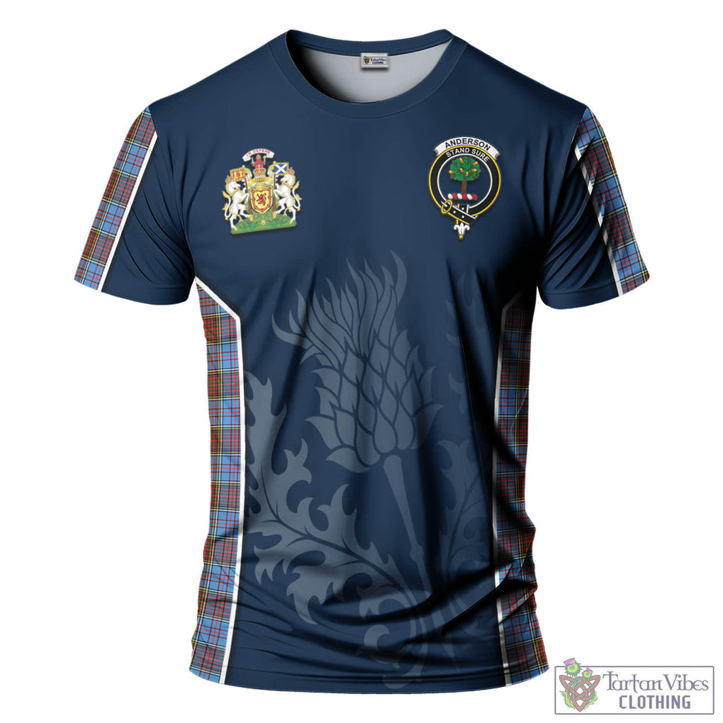 Tartan Vibes Clothing Anderson Modern Tartan T-Shirt with Family Crest and Scottish Thistle Vibes Sport Style