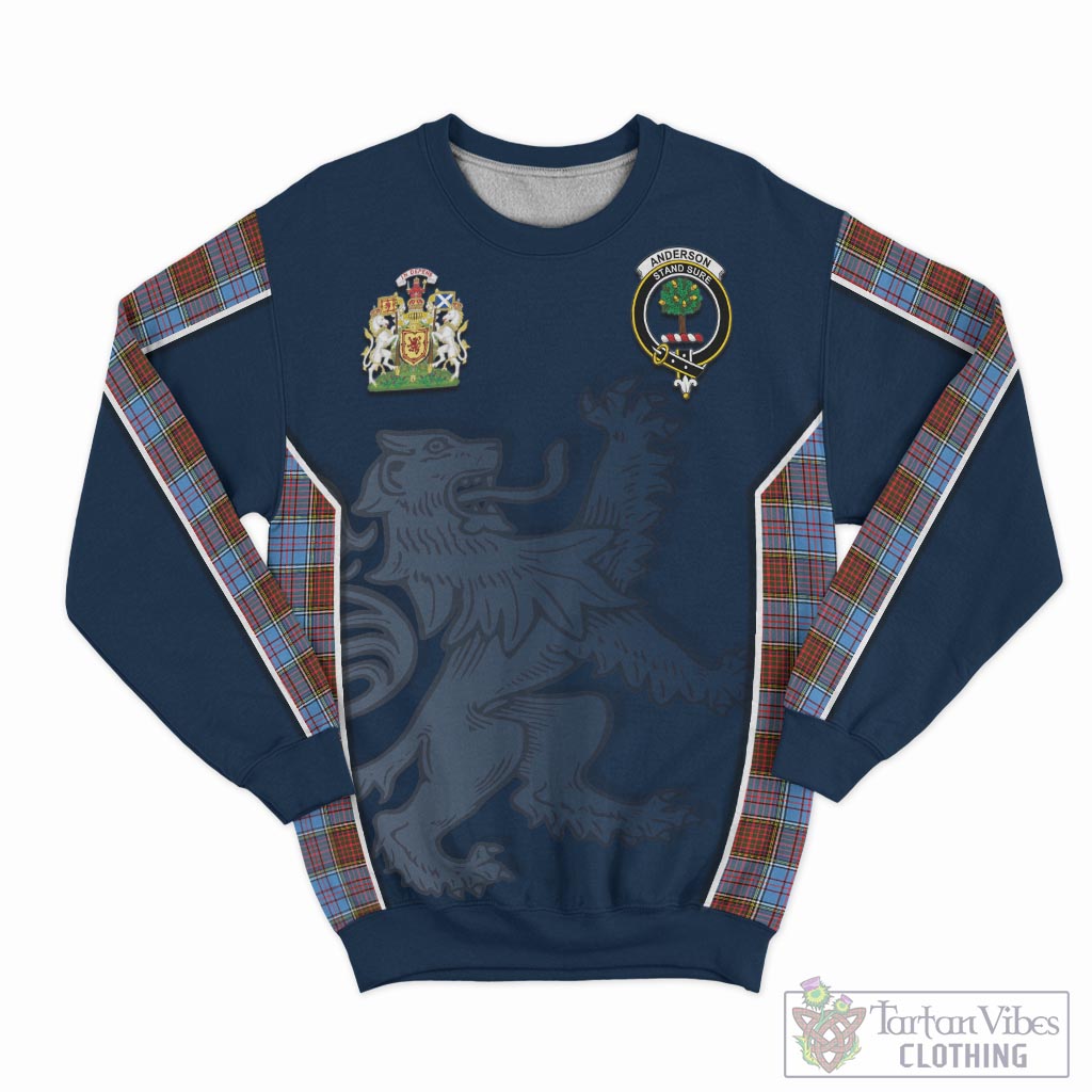 Tartan Vibes Clothing Anderson Modern Tartan Sweater with Family Crest and Lion Rampant Vibes Sport Style