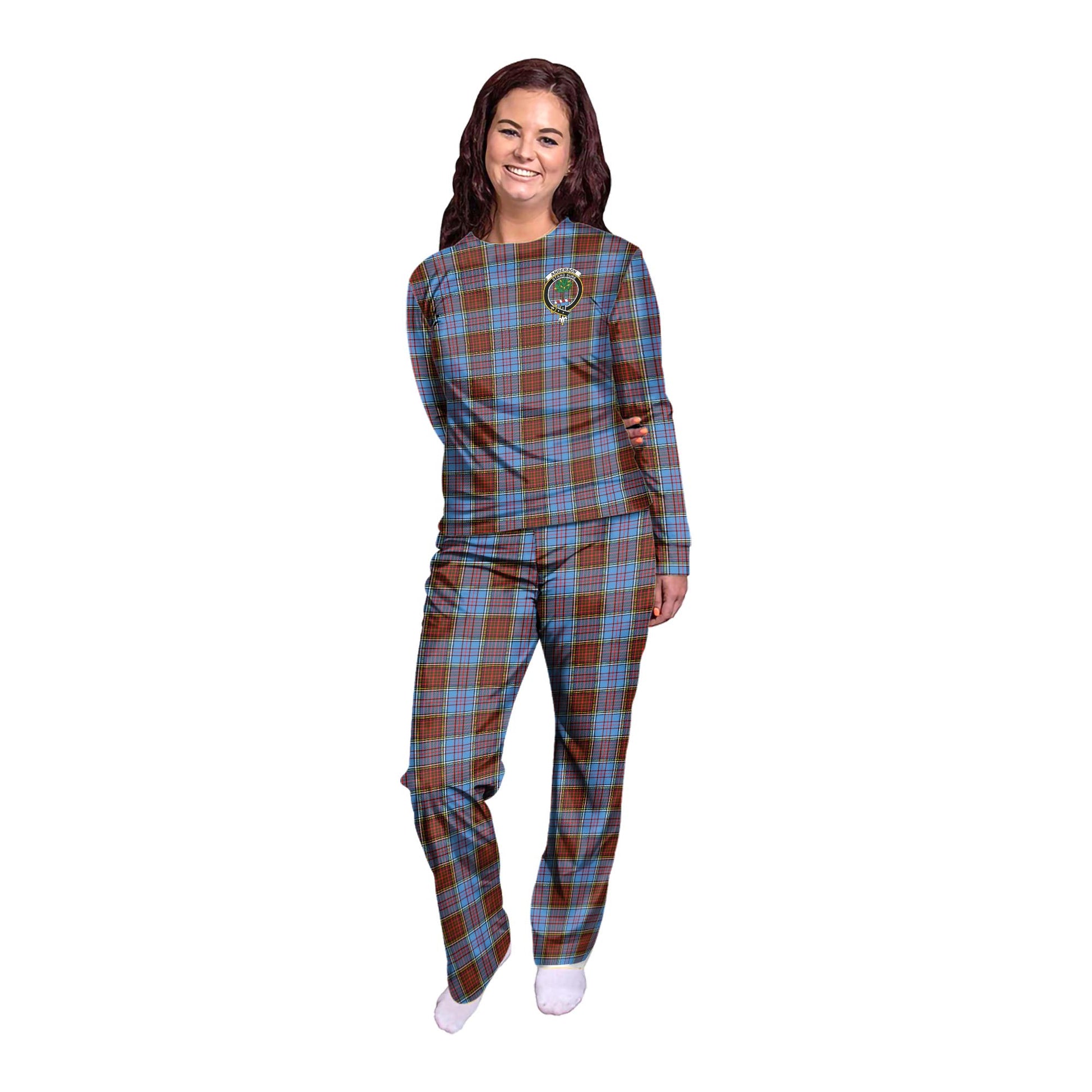 Anderson Modern Tartan Pajamas Family Set with Family Crest - Tartan Vibes Clothing