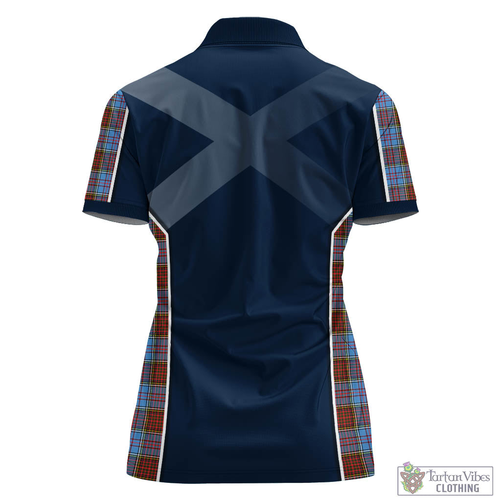 Tartan Vibes Clothing Anderson Modern Tartan Women's Polo Shirt with Family Crest and Lion Rampant Vibes Sport Style