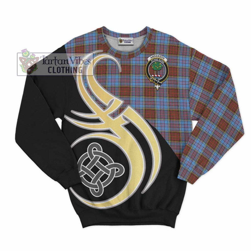 Anderson Modern Tartan Sweatshirt with Family Crest and Celtic Symbol Style - Tartan Vibes Clothing