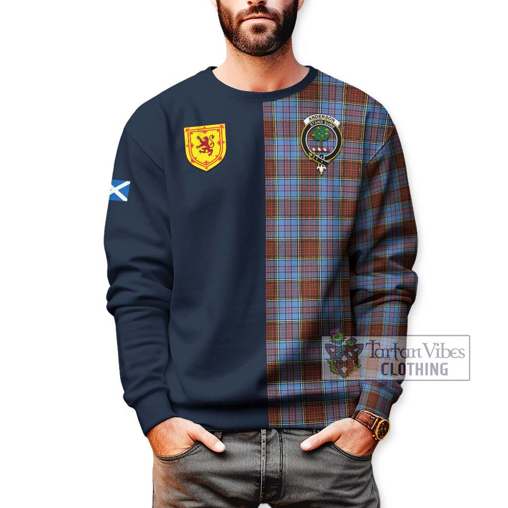 Tartan Vibes Clothing Anderson Modern Tartan Sweatshirt with Scottish Lion Royal Arm Half Style