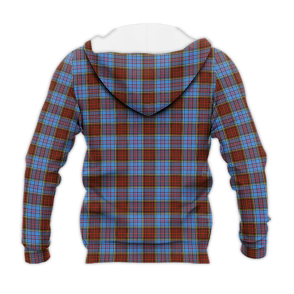 Anderson Modern Tartan Knitted Hoodie with Family Crest - Tartanvibesclothing