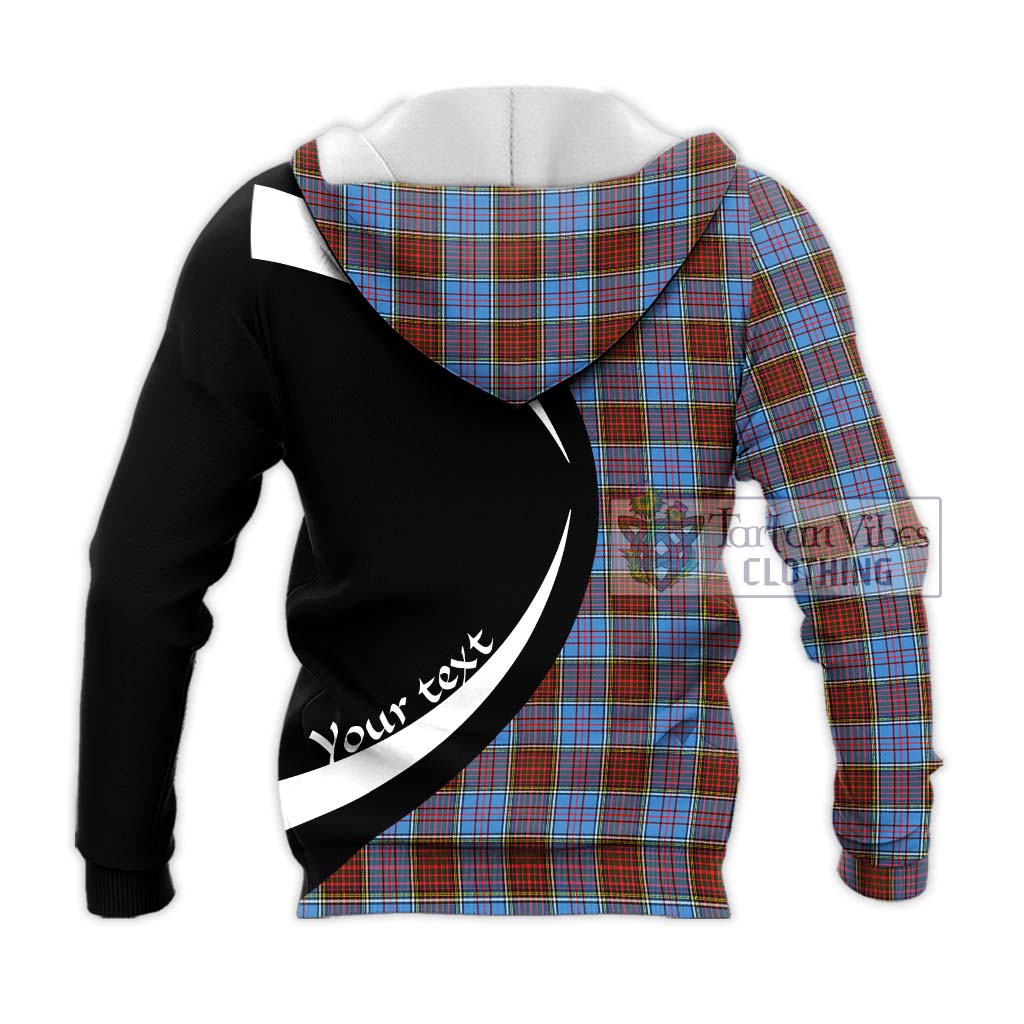 Anderson Modern Tartan Knitted Hoodie with Family Crest Circle Style - Tartan Vibes Clothing