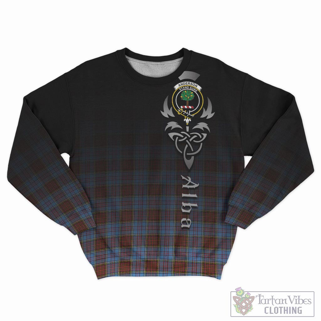 Tartan Vibes Clothing Anderson Modern Tartan Sweatshirt Featuring Alba Gu Brath Family Crest Celtic Inspired