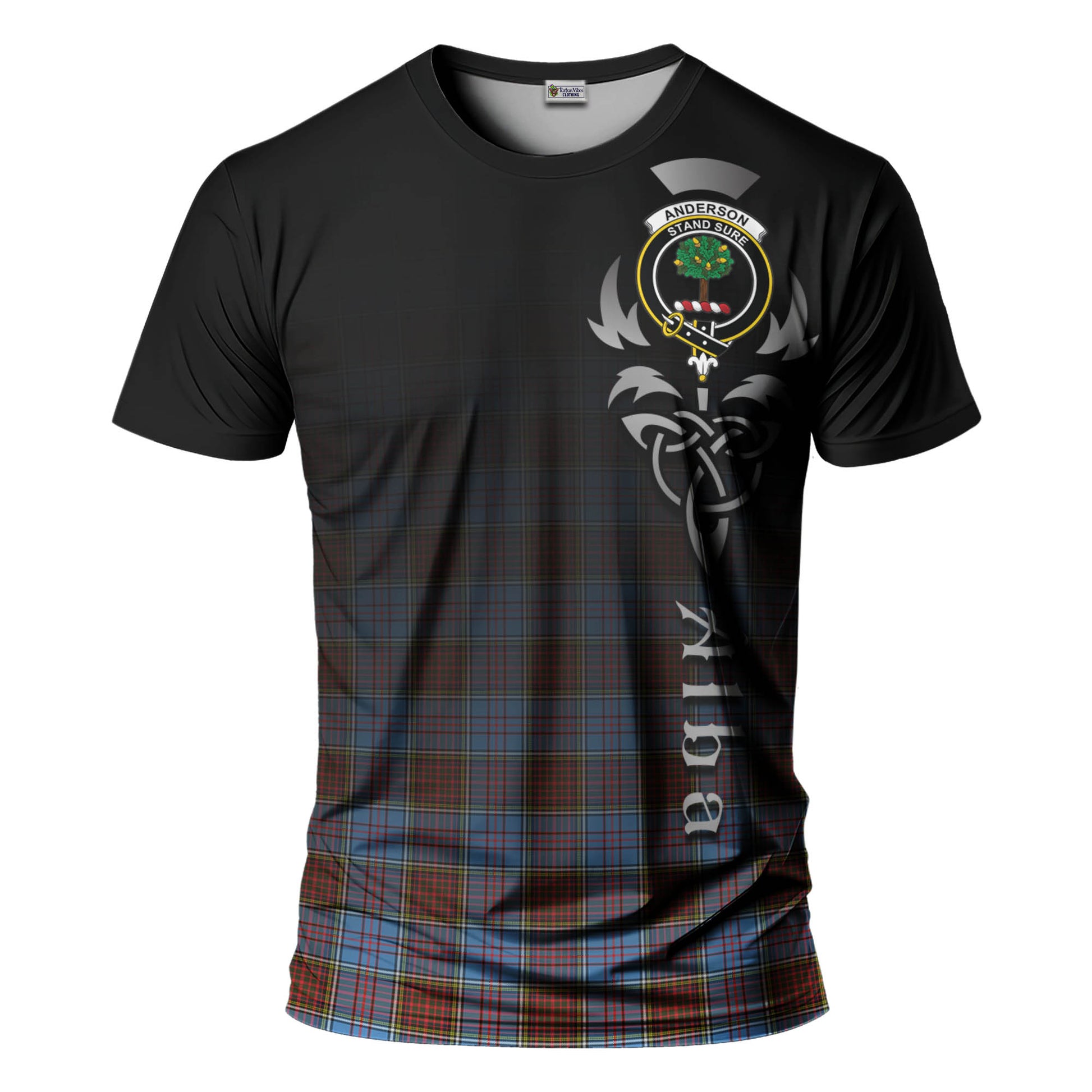 Tartan Vibes Clothing Anderson Modern Tartan T-Shirt Featuring Alba Gu Brath Family Crest Celtic Inspired