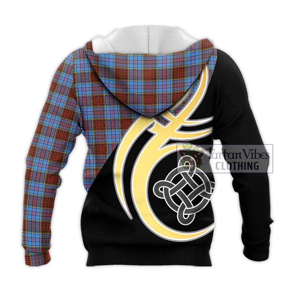 Anderson Modern Tartan Knitted Hoodie with Family Crest and Celtic Symbol Style - Tartan Vibes Clothing