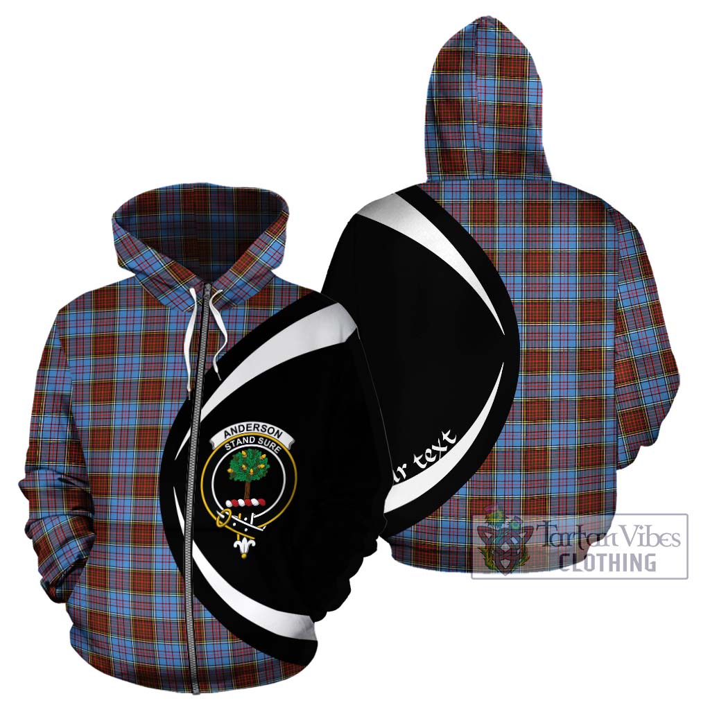 Tartan Vibes Clothing Anderson Modern Tartan Hoodie with Family Crest Circle Style