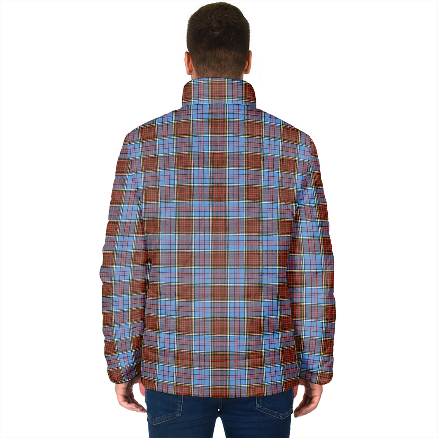 Anderson Modern Tartan Padded Jacket with Family Crest - Tartan Vibes Clothing