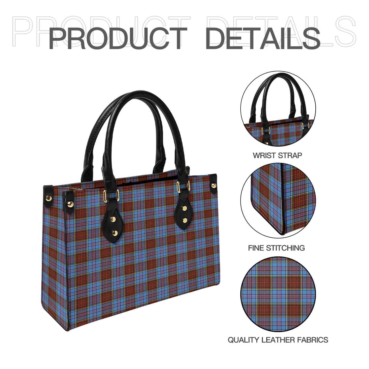 Anderson Modern Tartan Leather Bag - Tartanvibesclothing