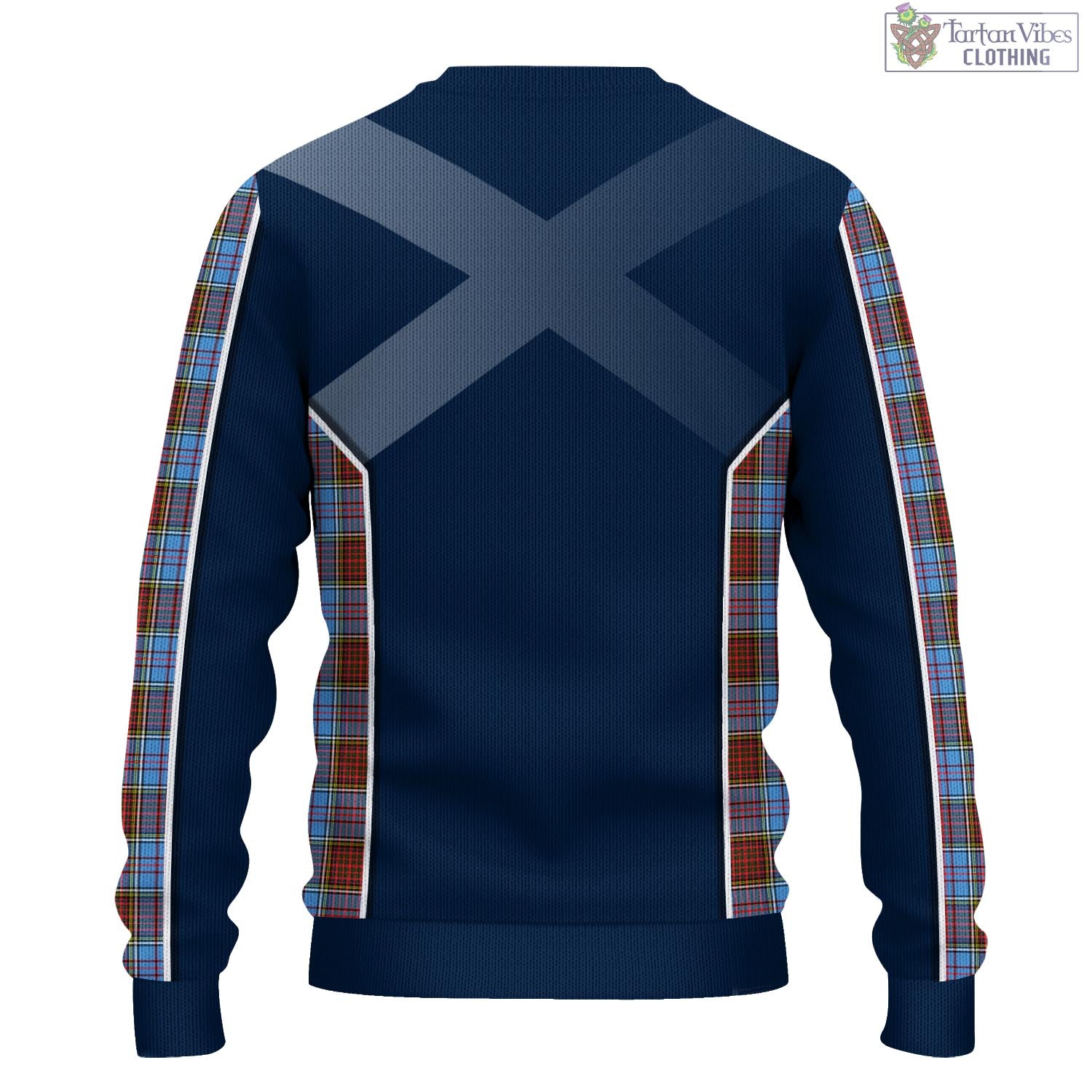 Tartan Vibes Clothing Anderson Modern Tartan Knitted Sweatshirt with Family Crest and Scottish Thistle Vibes Sport Style