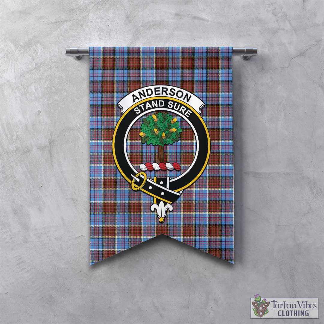 Tartan Vibes Clothing Anderson Modern Tartan Gonfalon, Tartan Banner with Family Crest