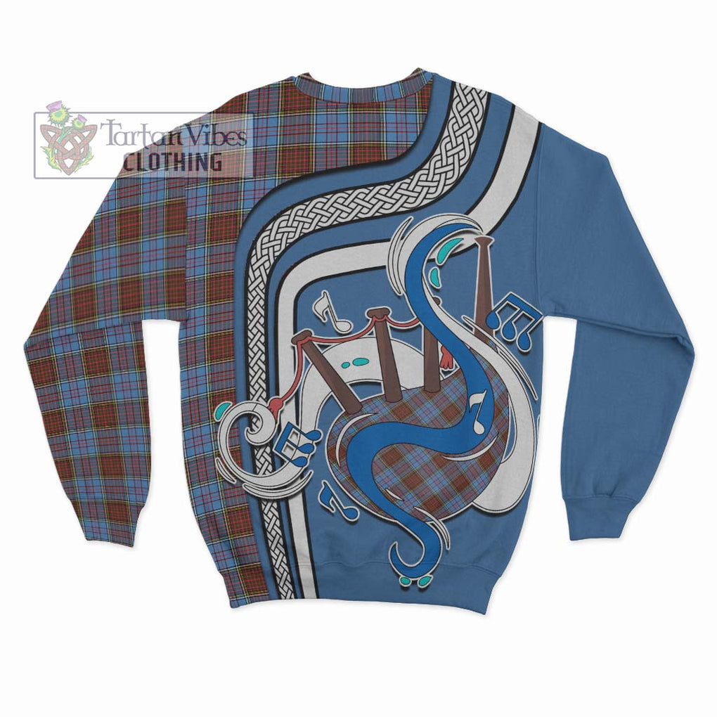 Anderson Modern Tartan Sweatshirt with Epic Bagpipe Style - Tartanvibesclothing Shop