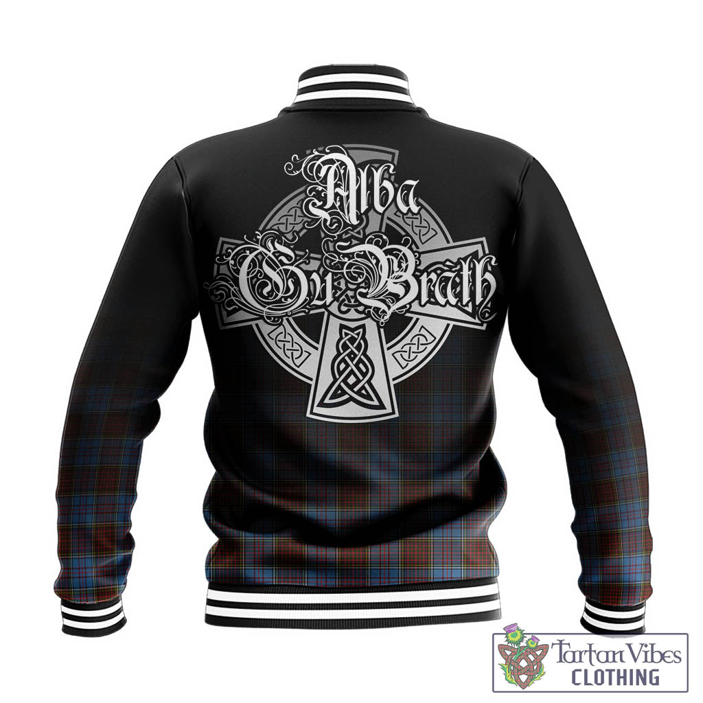 Tartan Vibes Clothing Anderson Modern Tartan Baseball Jacket Featuring Alba Gu Brath Family Crest Celtic Inspired