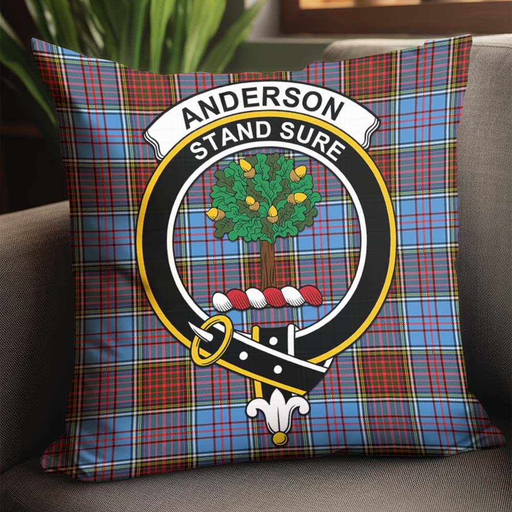 Anderson Modern Tartan Pillow Cover with Family Crest - Tartanvibesclothing