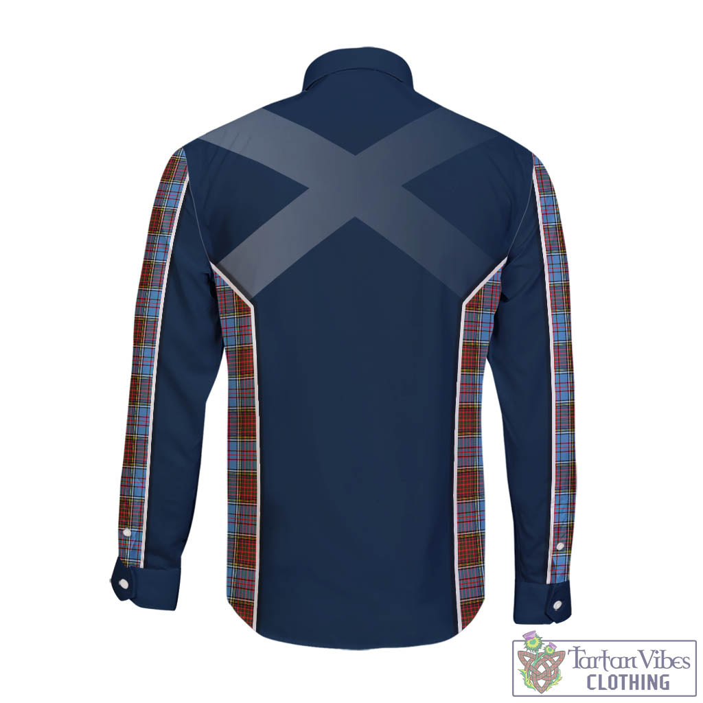 Tartan Vibes Clothing Anderson Modern Tartan Long Sleeve Button Up Shirt with Family Crest and Scottish Thistle Vibes Sport Style