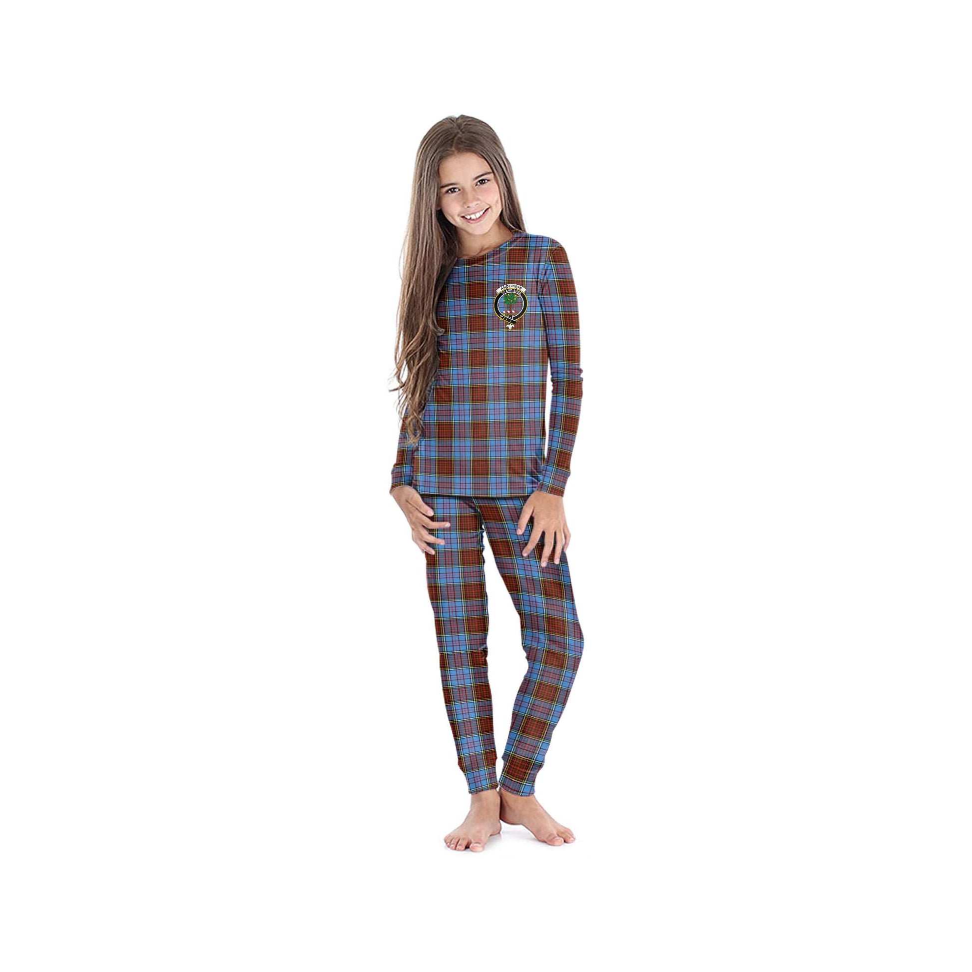 Anderson Modern Tartan Pajamas Family Set with Family Crest - Tartan Vibes Clothing