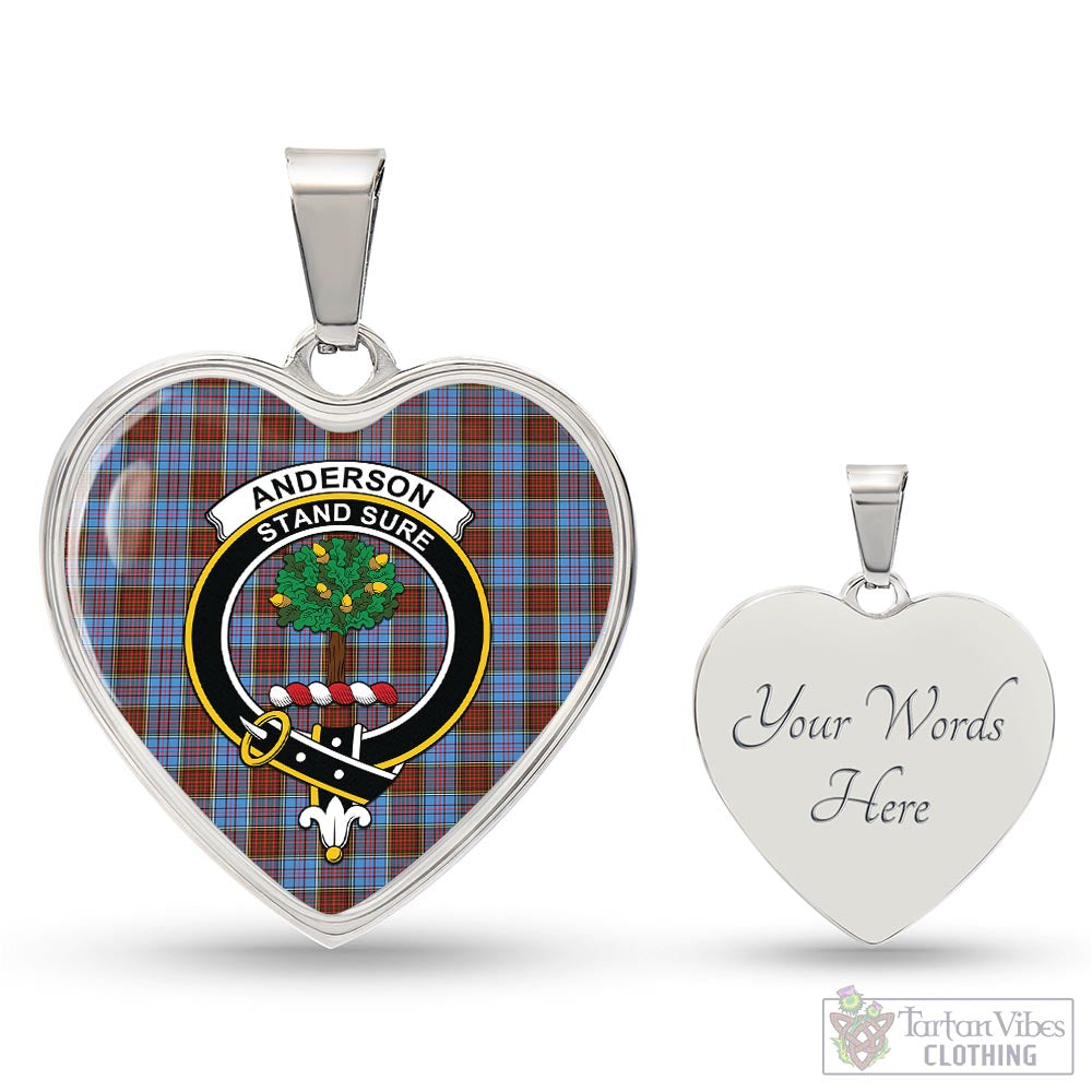 Tartan Vibes Clothing Anderson Modern Tartan Heart Necklace with Family Crest