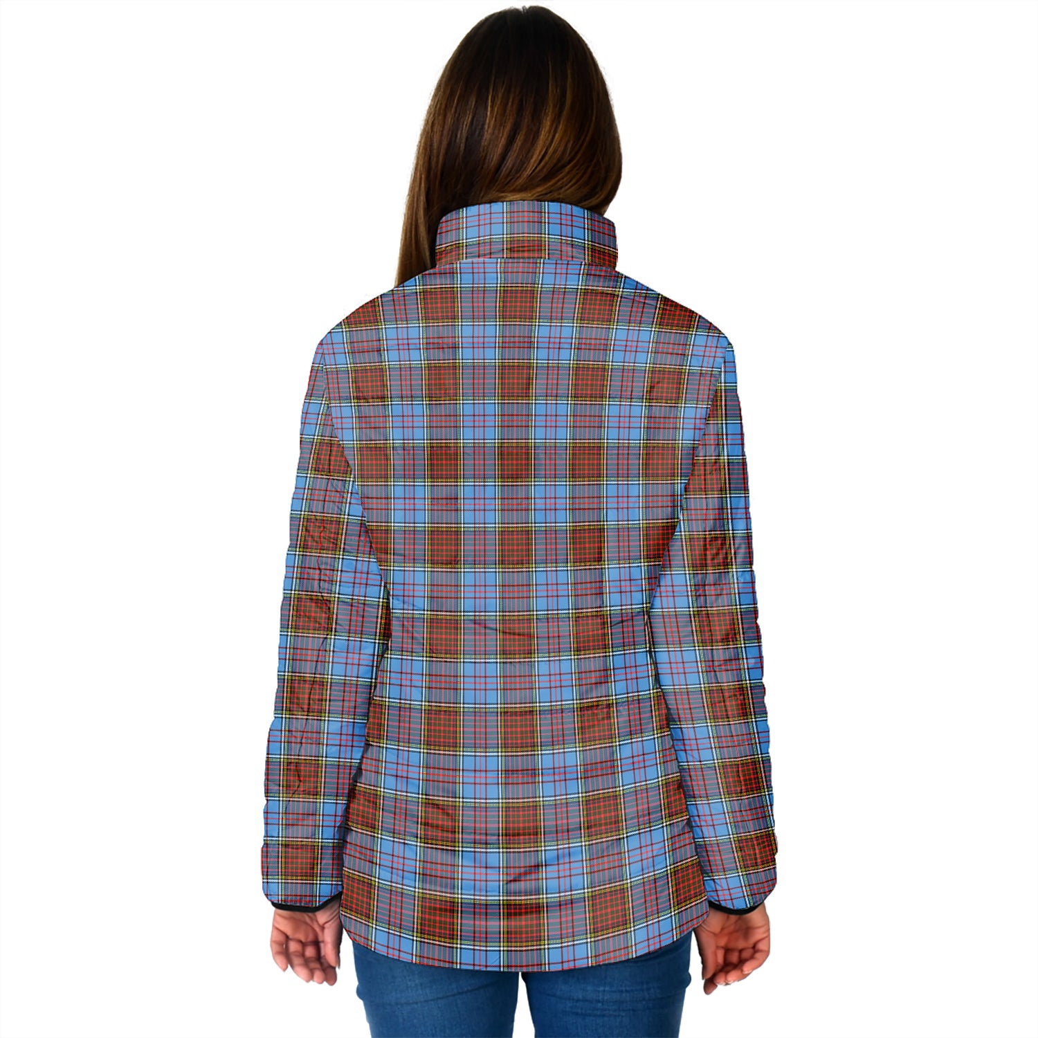 Anderson Modern Tartan Padded Jacket with Family Crest - Tartan Vibes Clothing