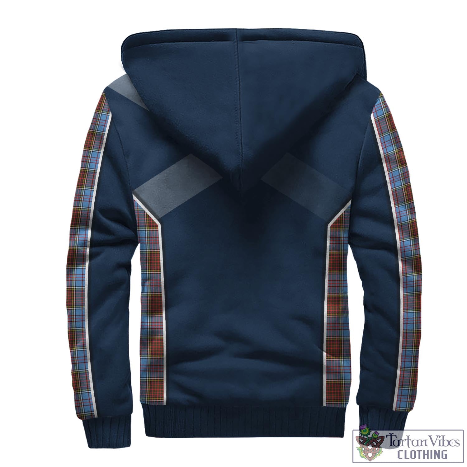 Tartan Vibes Clothing Anderson Modern Tartan Sherpa Hoodie with Family Crest and Scottish Thistle Vibes Sport Style