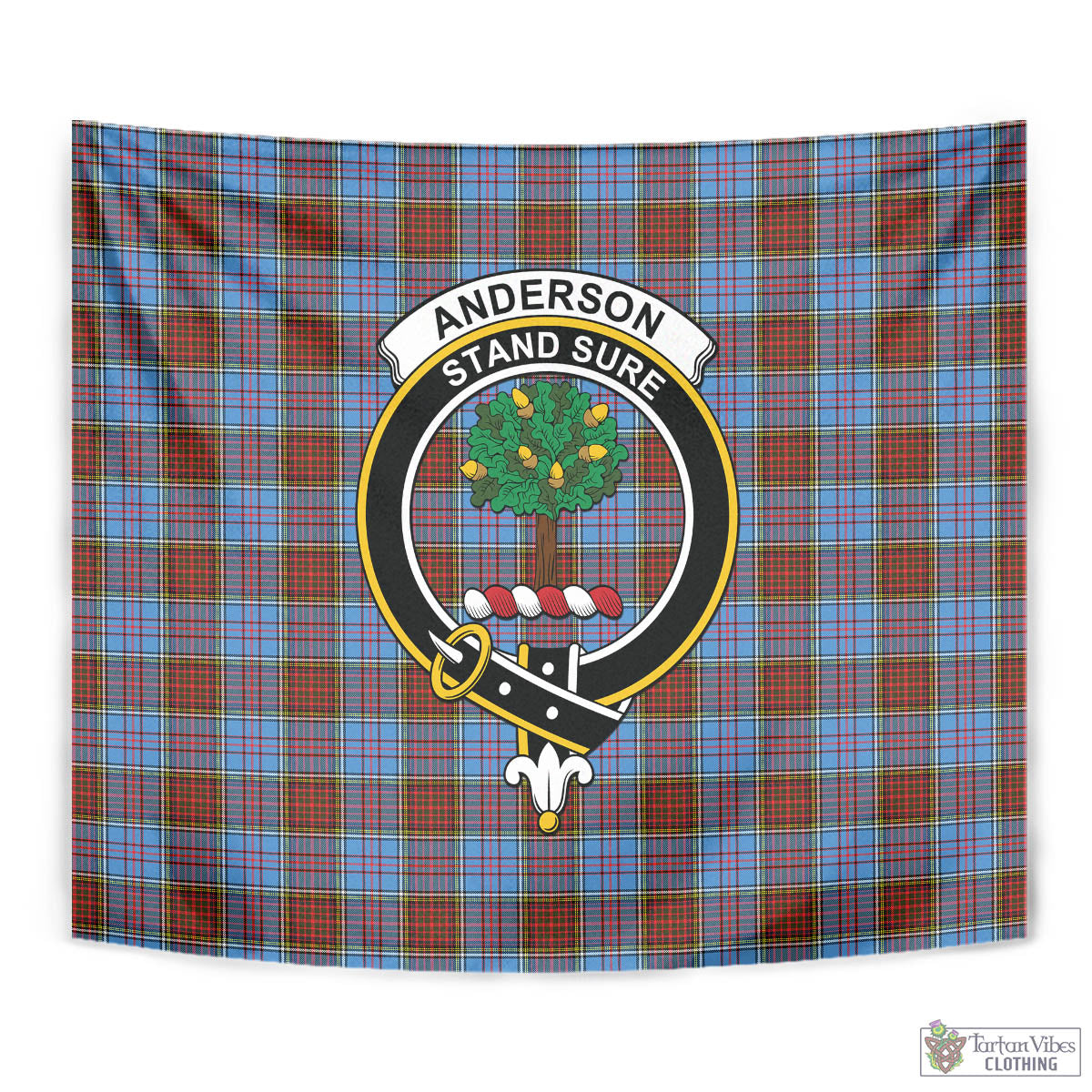 Tartan Vibes Clothing Anderson Modern Tartan Tapestry Wall Hanging and Home Decor for Room with Family Crest