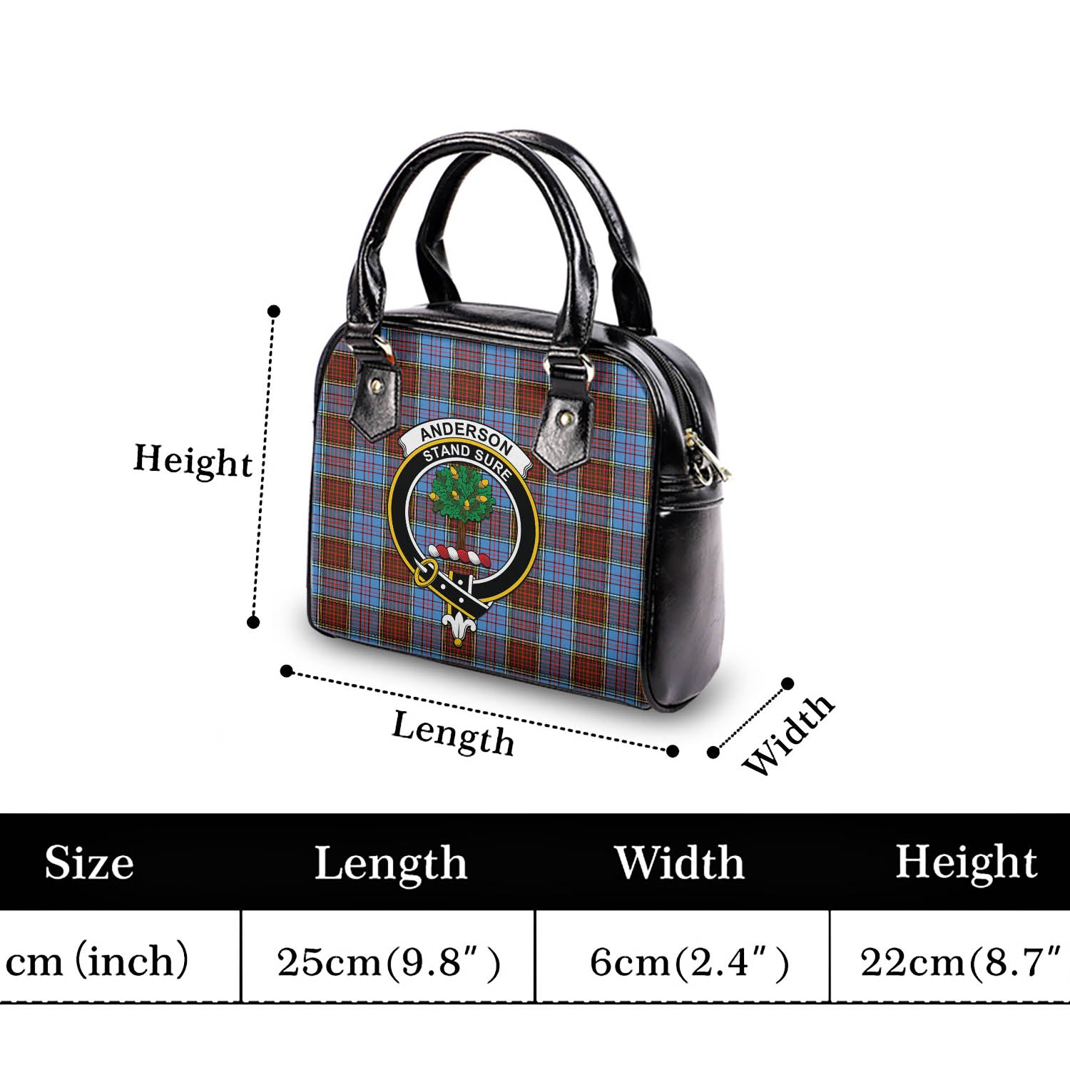 Anderson Modern Tartan Shoulder Handbags with Family Crest - Tartanvibesclothing