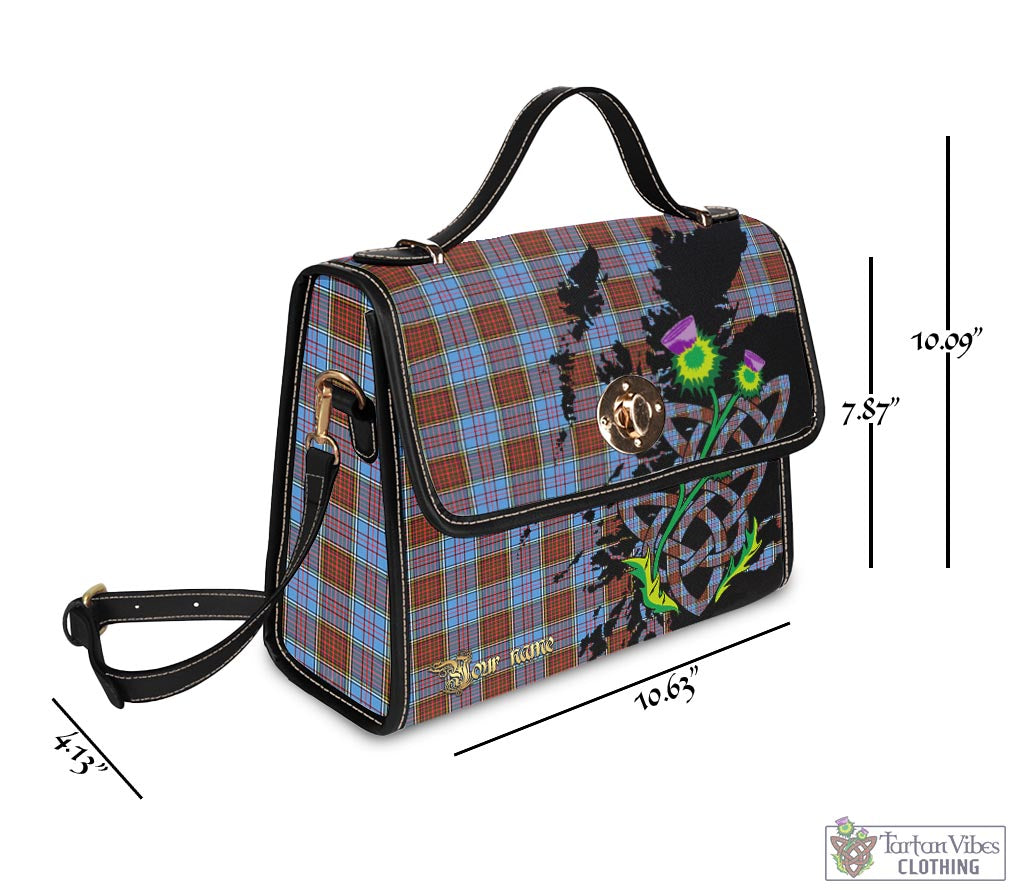 Tartan Vibes Clothing Anderson Modern Tartan Waterproof Canvas Bag with Scotland Map and Thistle Celtic Accents