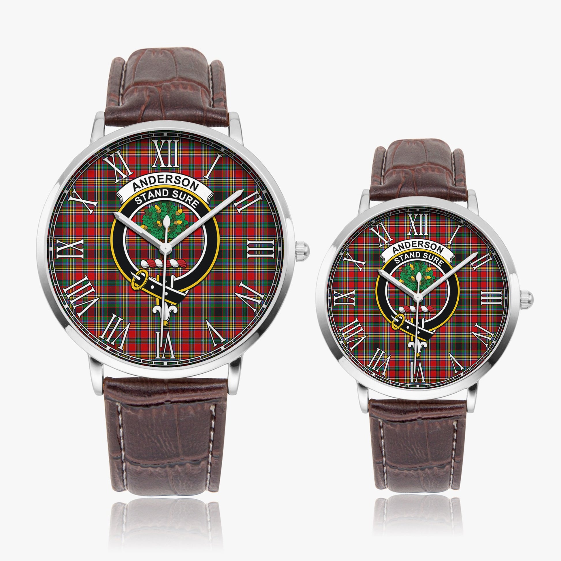 Anderson of Arbrake Tartan Family Crest Leather Strap Quartz Watch - Tartanvibesclothing