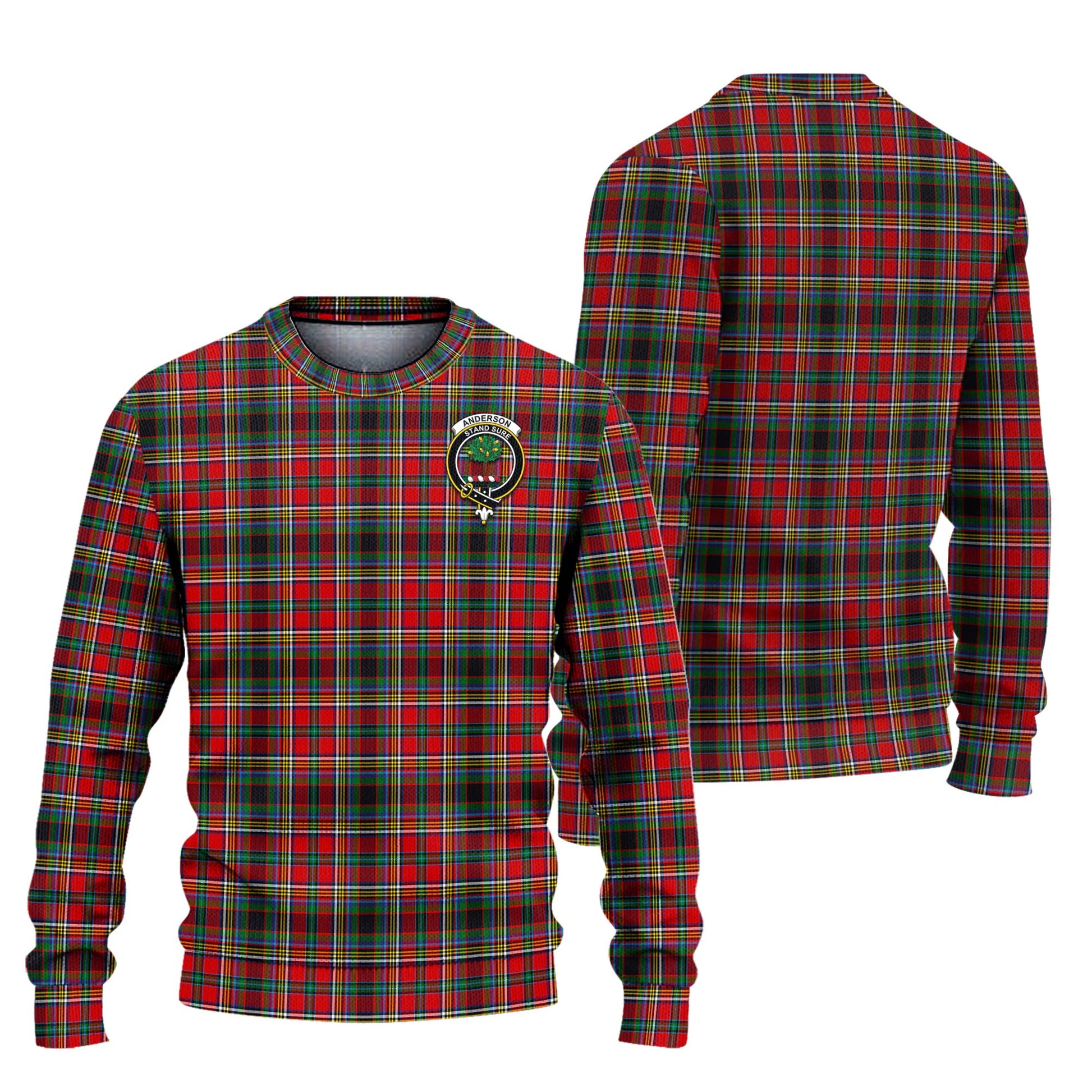 Anderson of Arbrake Tartan Knitted Sweater with Family Crest Unisex - Tartanvibesclothing