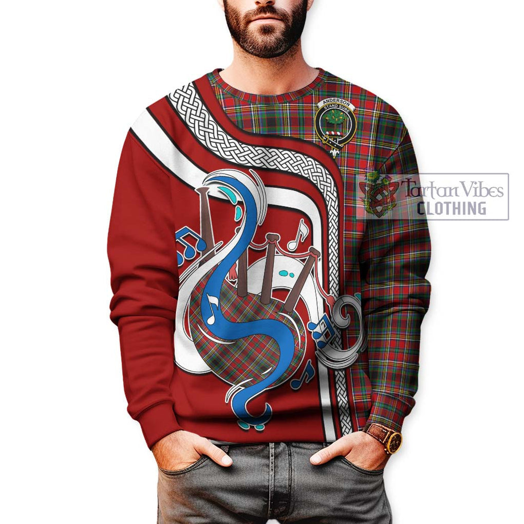 Anderson of Arbrake Tartan Sweatshirt with Epic Bagpipe Style Unisex - Tartanvibesclothing Shop