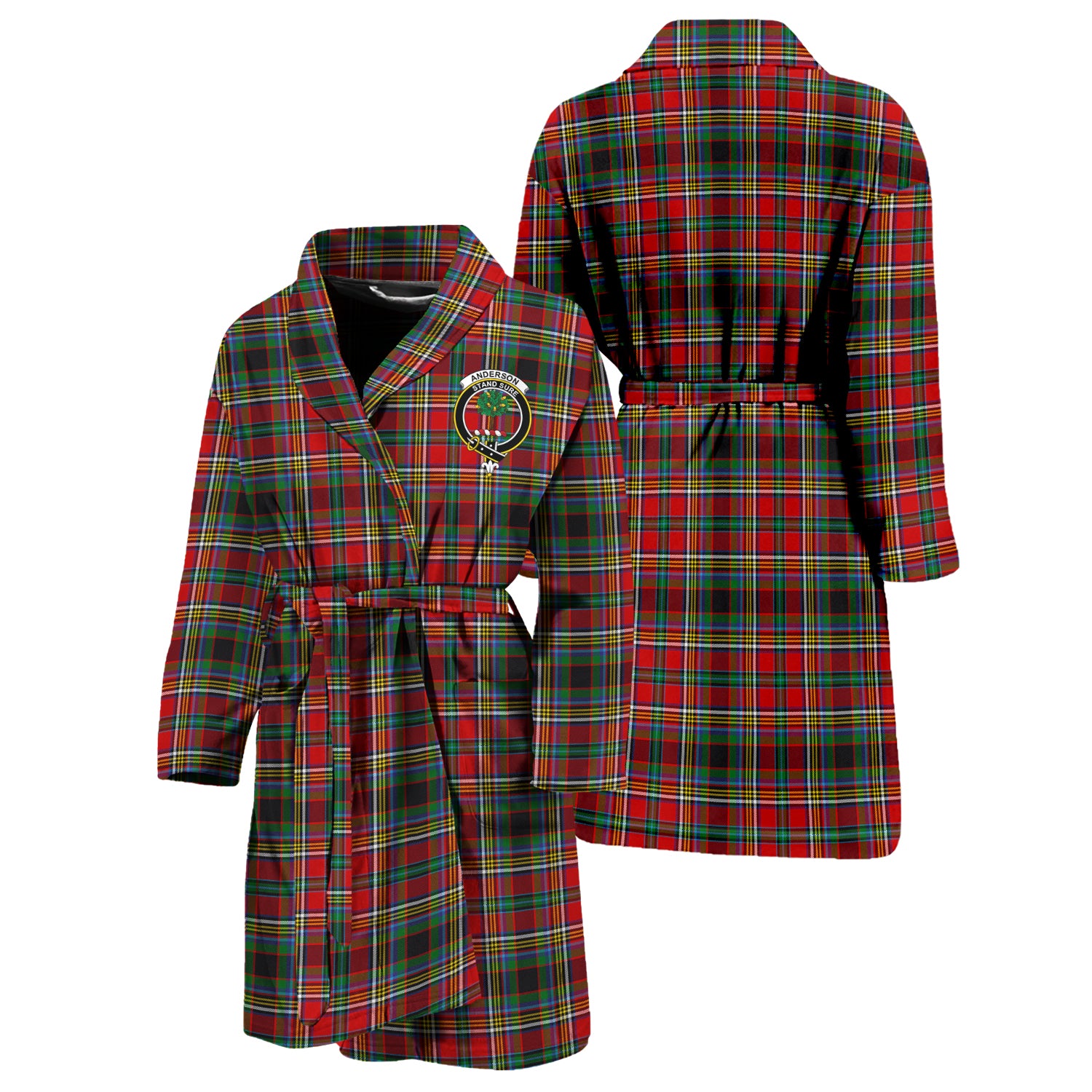 Anderson of Arbrake Tartan Bathrobe with Family Crest Unisex S - Tartan Vibes Clothing